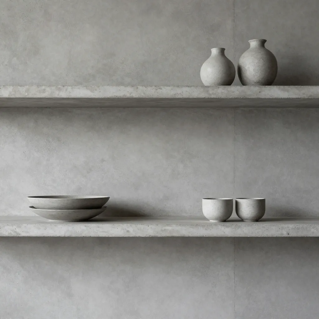 Concrete candle holder with steel